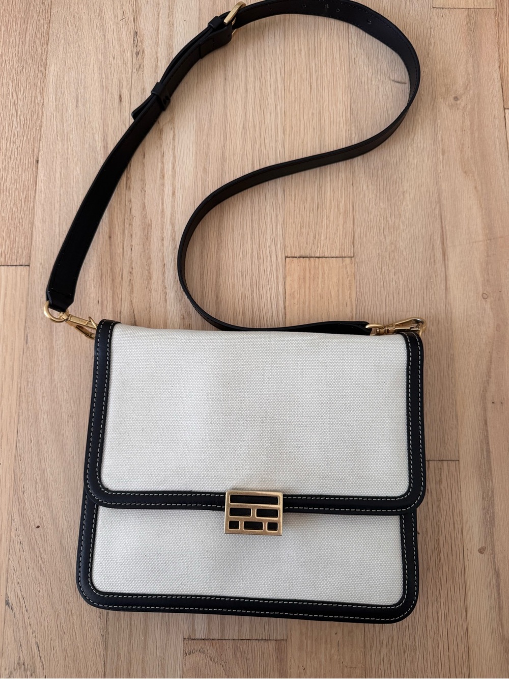 Frame Denim le signature canvas and leather handbag crossbody